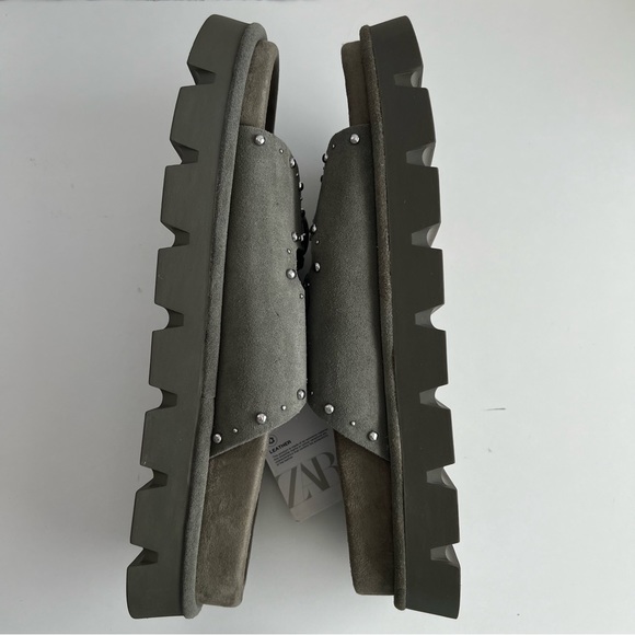 Zara Khaki Buckle Sandals - Picture 5 of 16